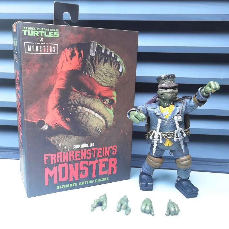 Neca Turtles Monster Raphael Frankenstein Turtle Mainan Koleksi Sains Boneka Horor Karakter Koleksi Model Mainan Hadiah