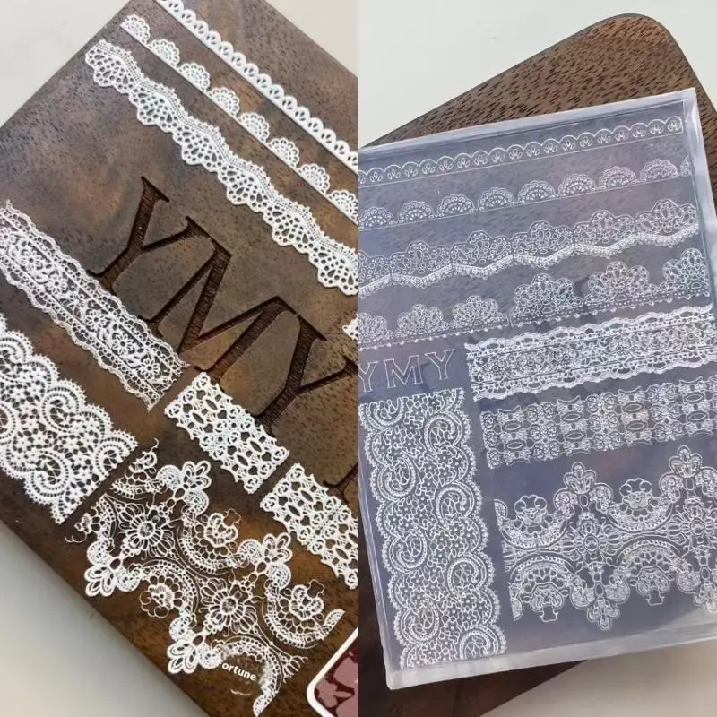 3D Silicone Nail Mold DIY Relief Lace Ribbon Templates For Nails Jewelry Crafts Transparent Nails Mold Nail Art Decoration
