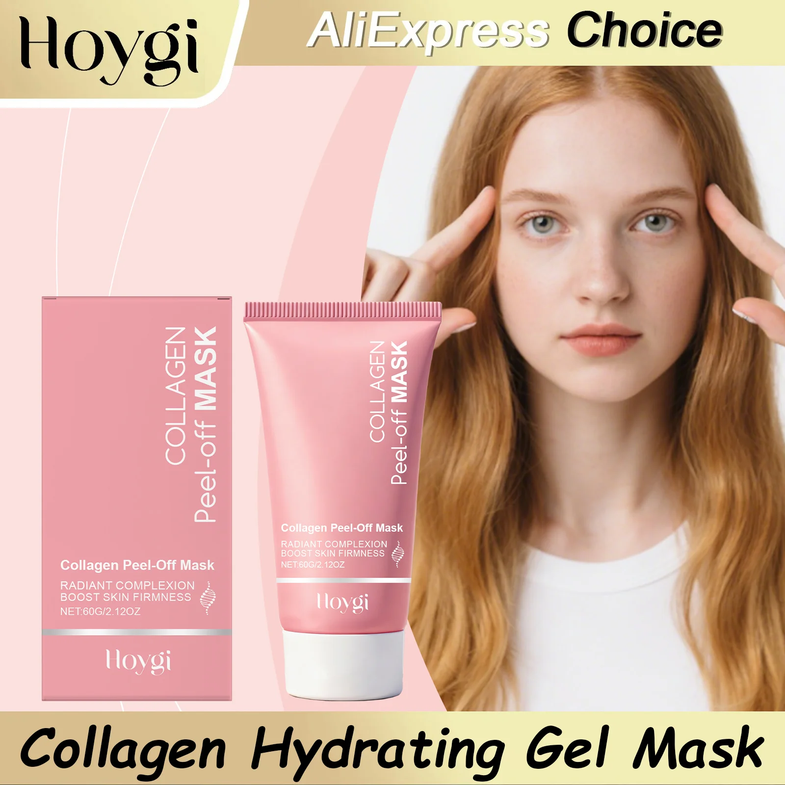 HOYGI Collagen Facial Mask Nicotinamide Peel Off Mask Anti Wrinkle Lifting Firming Exfoliating Hydrating Moisturizing Skin Care