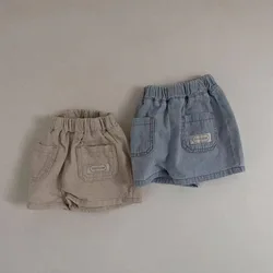 Pantalones cortos de mezclilla para bebé, Shorts Vintage de algodón, a la moda, novedad de verano 2024