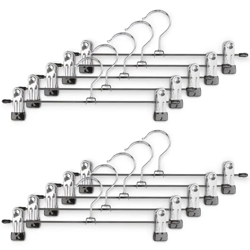 5/10 pçs cabides para roupas de aço inoxidável cabides clipe suporte cabide calças saia roupas do miúdo ajustável pitada aperto clipe cabide