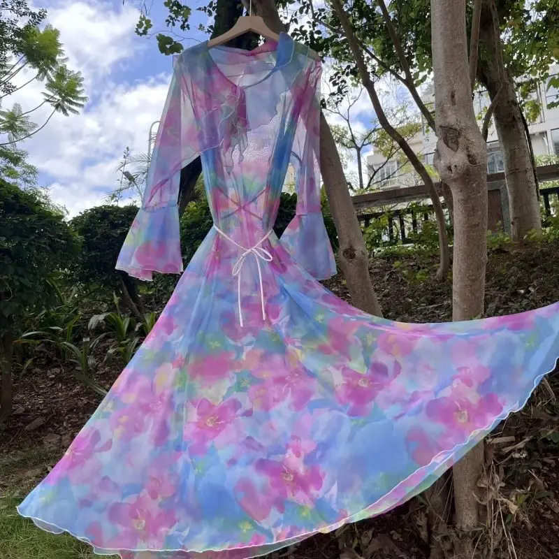 

Свободное ночное платье с роговыми рукавами и оборками на воротнике, халат для сна больших размеров, сексуальное прозрачное длинное платье из тюля для мужчин и женщин