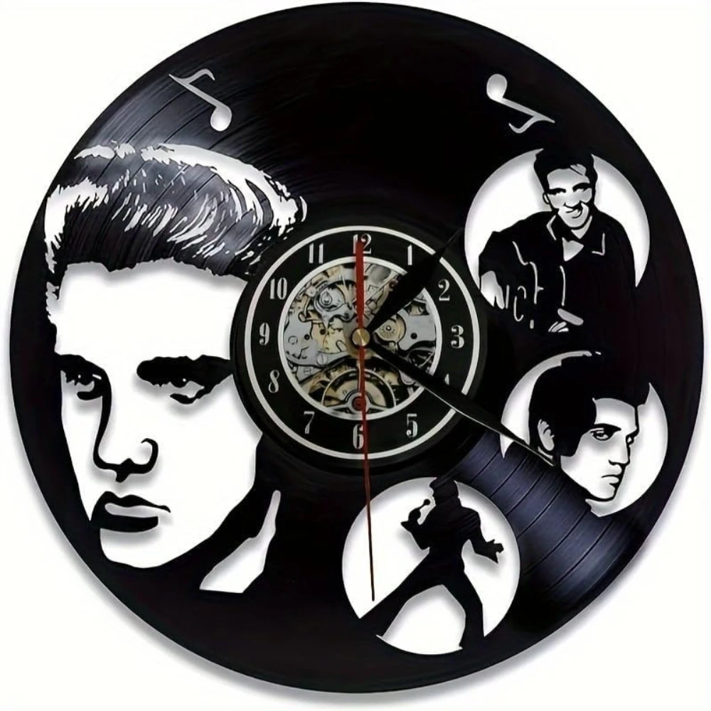 Music Singer Theme Design Vinyl Record Wall Clock Home Retro Decorative Art Singer Wall Watch Music Enthusiast Gift Clock