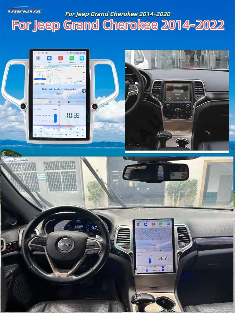 8GB+256GB For Jeep Grand Cherokee 2014-2020 GPS Bluetooth Tesla Style Screen Audio DSP 2 Din Car Radio Multimedia Player Stereo view 6