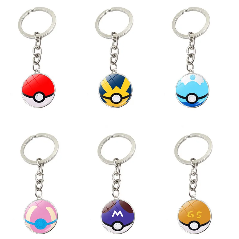 Anime Pokemon Figure Pokeball Pikachu Elf Ball Keychain Pendant Pocket Monster Model Toys Kids Birthday Gifts