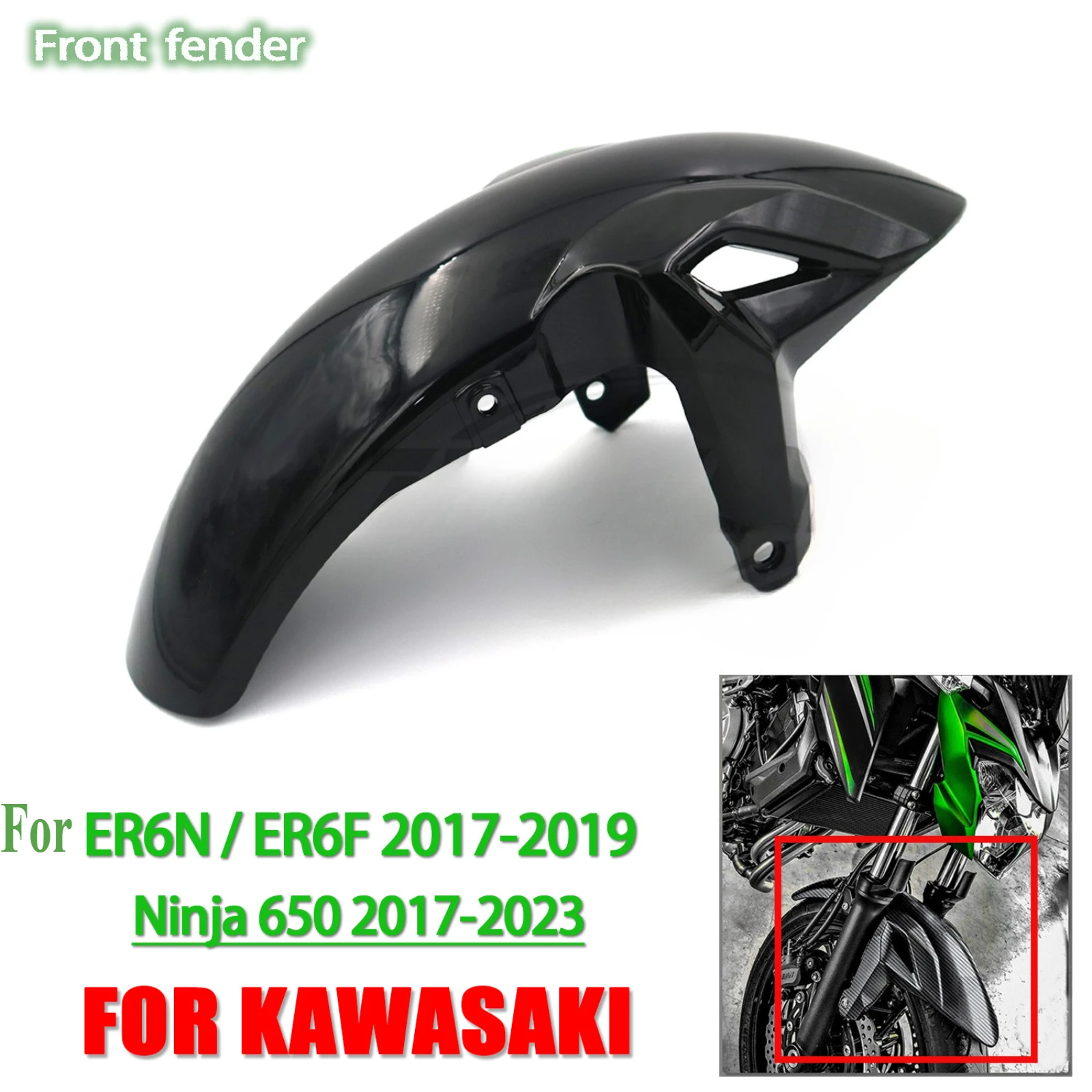 

For Kawasaki ER6F/6N 2017-2019 Motorcycle Splash Guard Front Wheel Hugger Fender Mudguard Mud Splash Mud Guard Cover