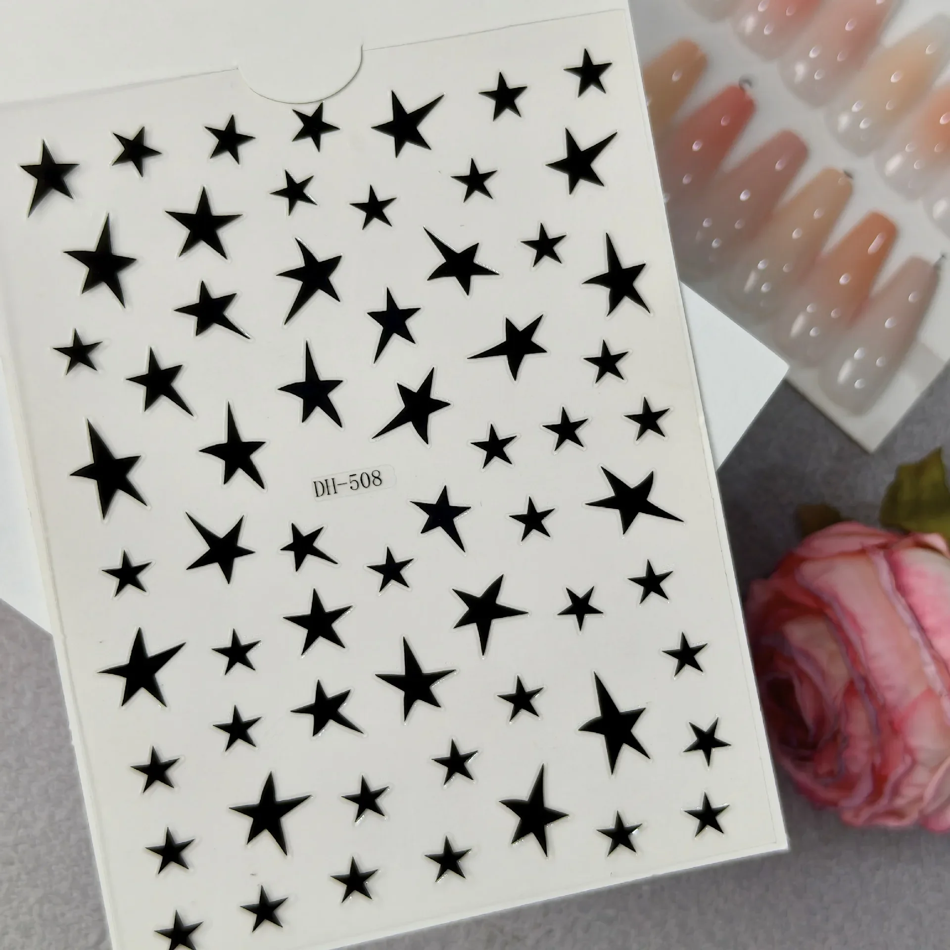 1 Set Flat Irregular Pentagram Nail Stickers Versatile Slanted Star Self Adhesive DIY Manicure Nail Decor Ornaments