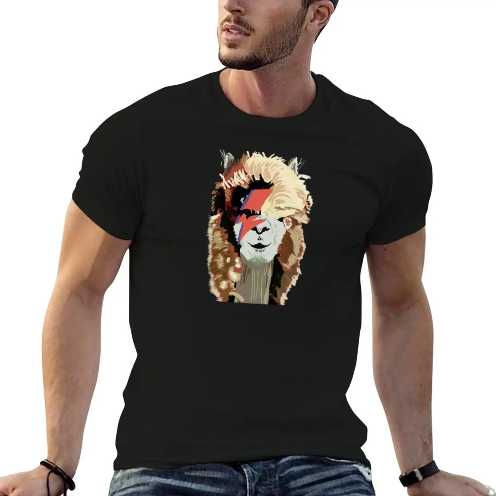 Ziggy Llama T-Shirt Retro Style Print Casual Top