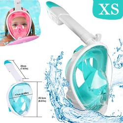 Maschera da Snorkeling a pieno facciale per bambini nuoto subacqueo con ampia vista sistema di respirazione sicuro antiappannamento maschera da immersione facile da respirare