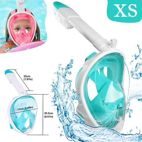Máscara de snorkel de cara completa para niños, Regalo Navidad Buceo Canarias, equipo snorkel oferta, amplio campo de visión, antiniebla, fugas, respiratorio, seguro, impermeable, equipo de máscara de natación