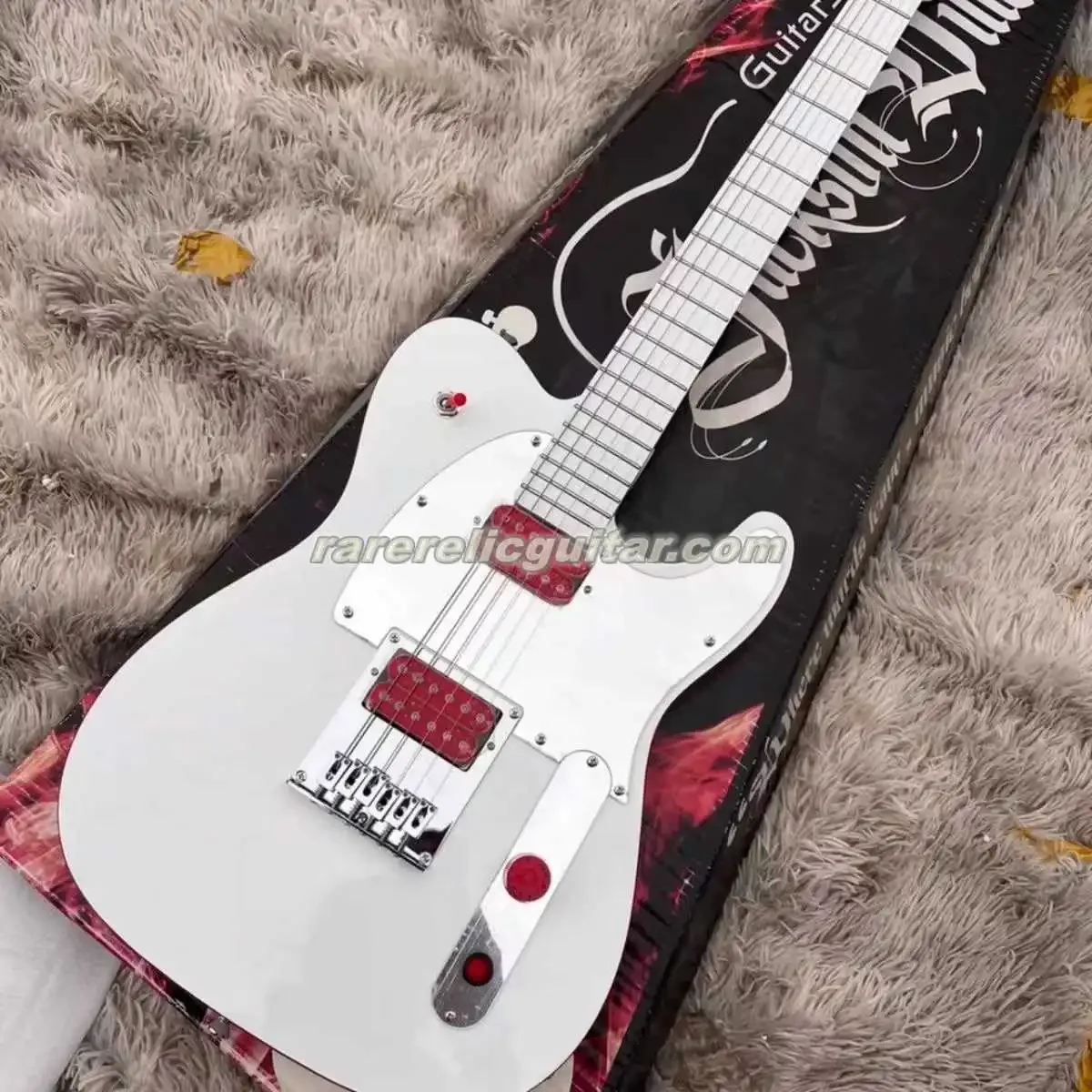 

Clearance Red Kill Switch John 5 Ghost Electric Guitar Arcade-Style Control Red Body Binding Red Pickups Mirror Pickguard