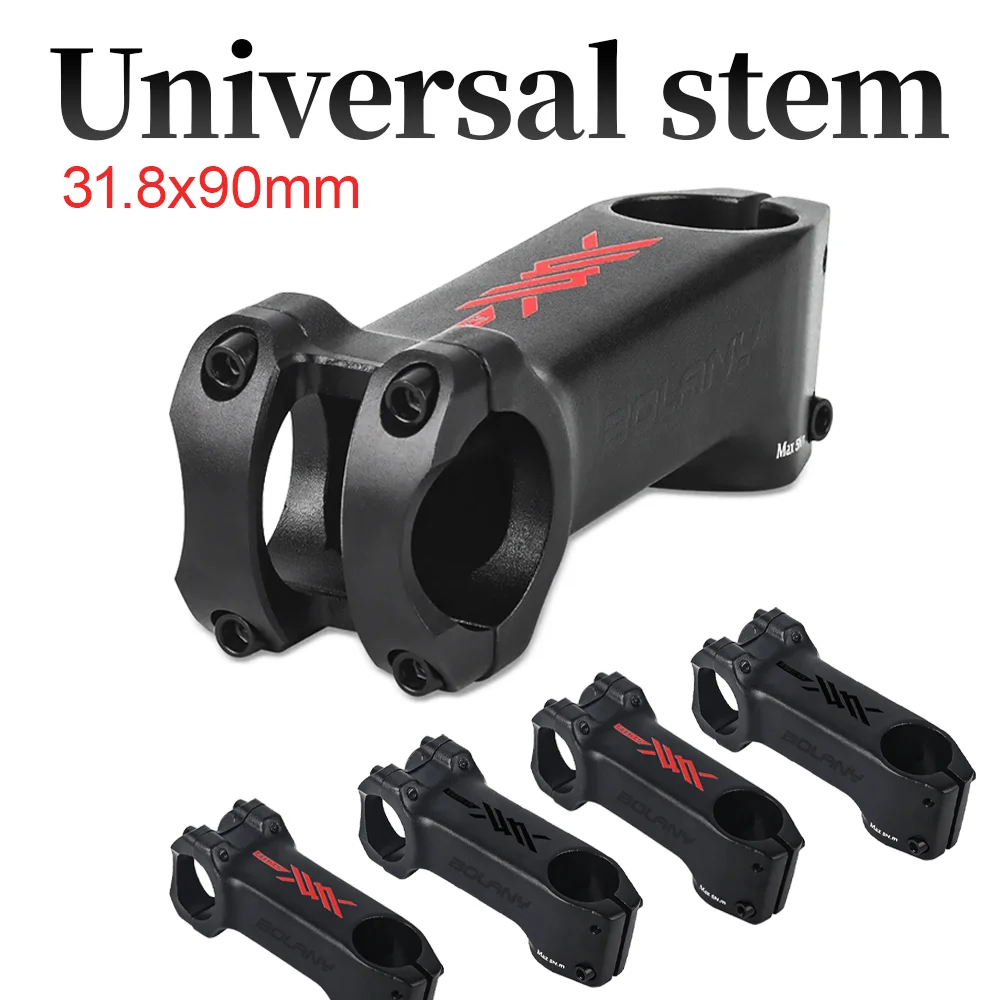 

31.8 28.6 90mm Handlebar Stem Minus 10 Degree Long Bicycle Stem Black Red Aluminum Alloy Road Mountain Bicycle Bike