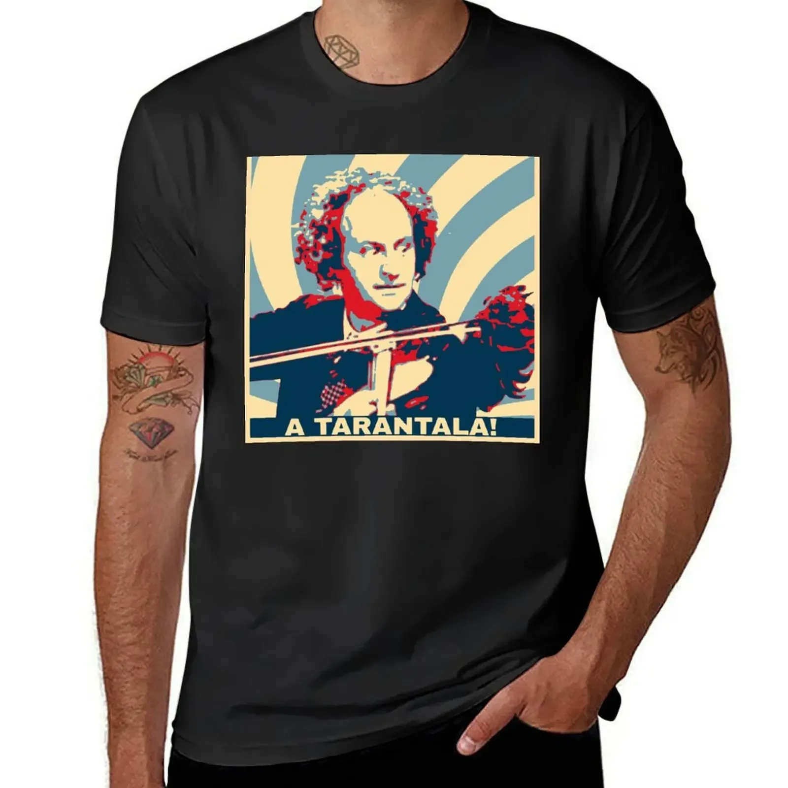 3 STOOGES LARRY FINE TARANTALA T-Shirt funny customs heavyweights men clothes heavyweight Round Collar Outfits funny style tops