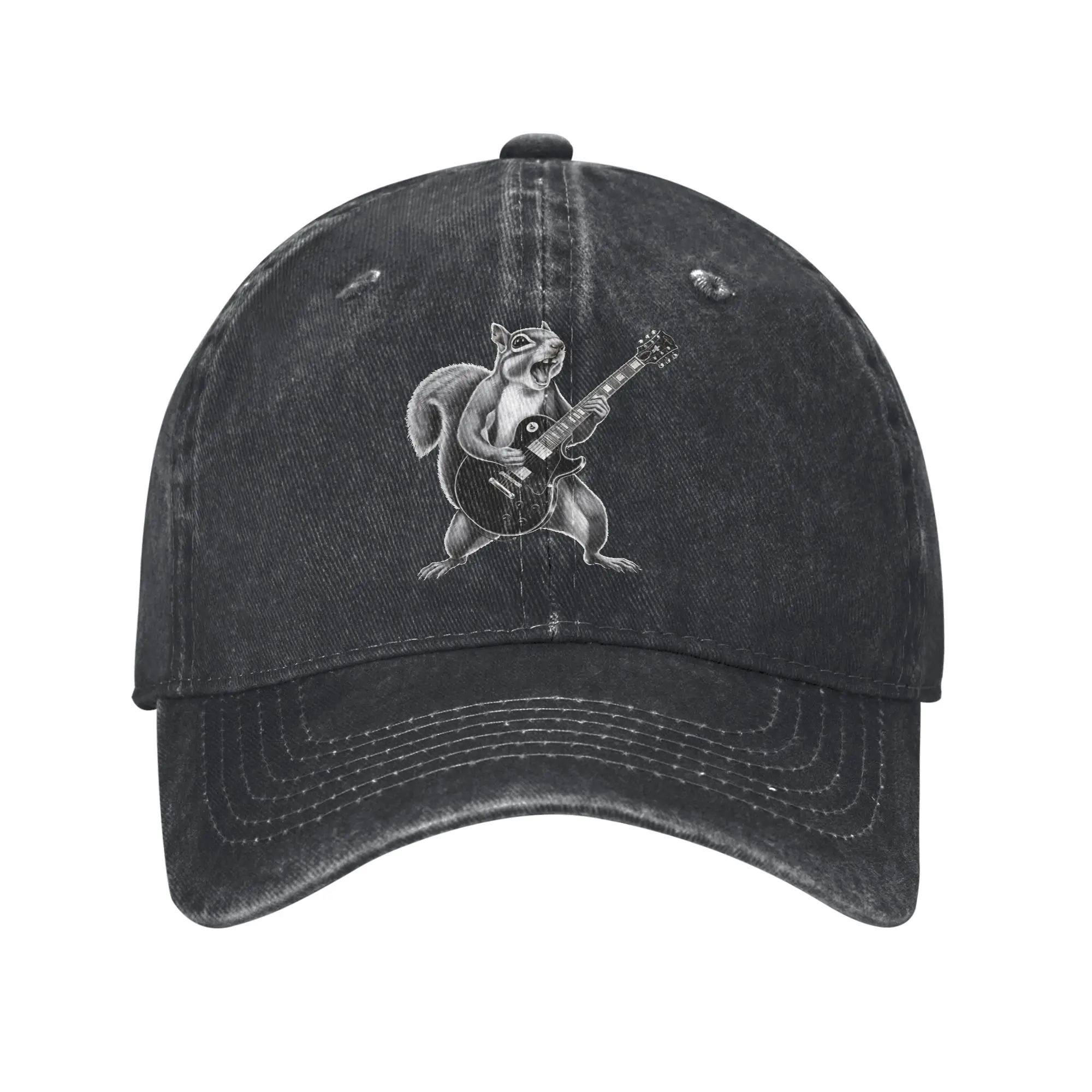 Rockstar Squirrel Shreds  squirrel playing guitar Classic Casual Baseball Cap For Men Adult Summer  Outdoor Gym Trucker Hat y2k