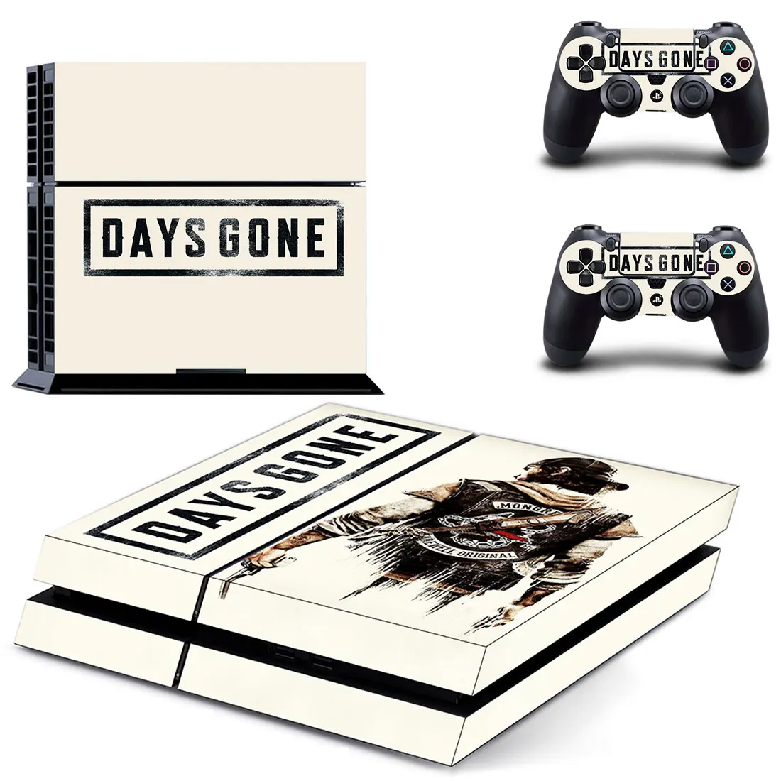 Sticker Protector para Consola y Control PS4 Pro Slim, Diseño Days Gone, Vinilo