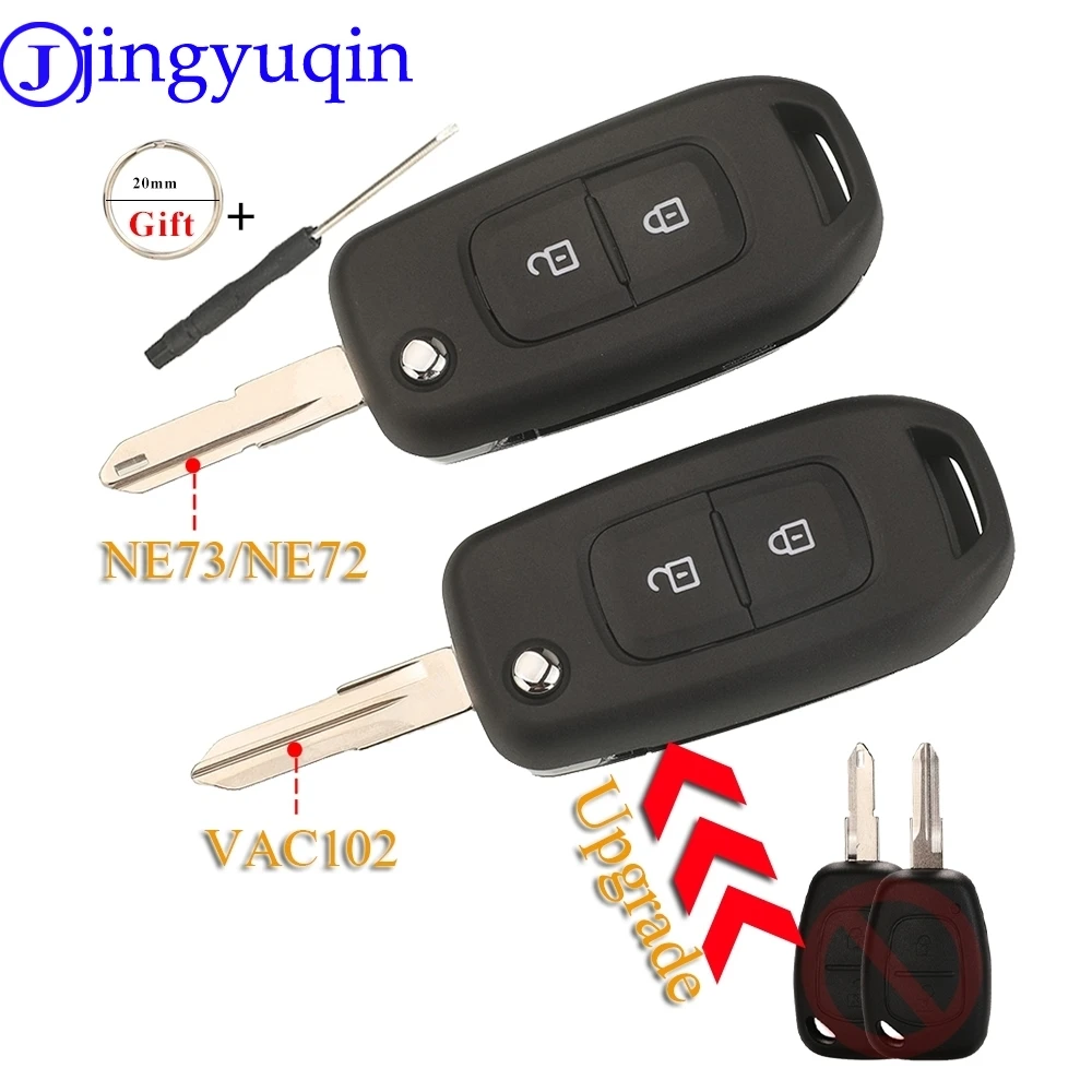 Jingyuqin Modified Remote Car Key Shell 2BNT For Renault Kangoo Trafic Master Nissan Interstar Opel VAuxhall Movano Vivaro 2002+