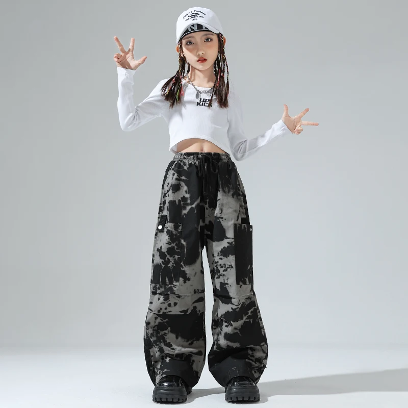 Bambini Costumi di danza Hip Hop per ragazze T-shirt allentata Pantaloni Hiphop Streetwear Ragazzi Jazz Performance Abiti di scena DQS17916