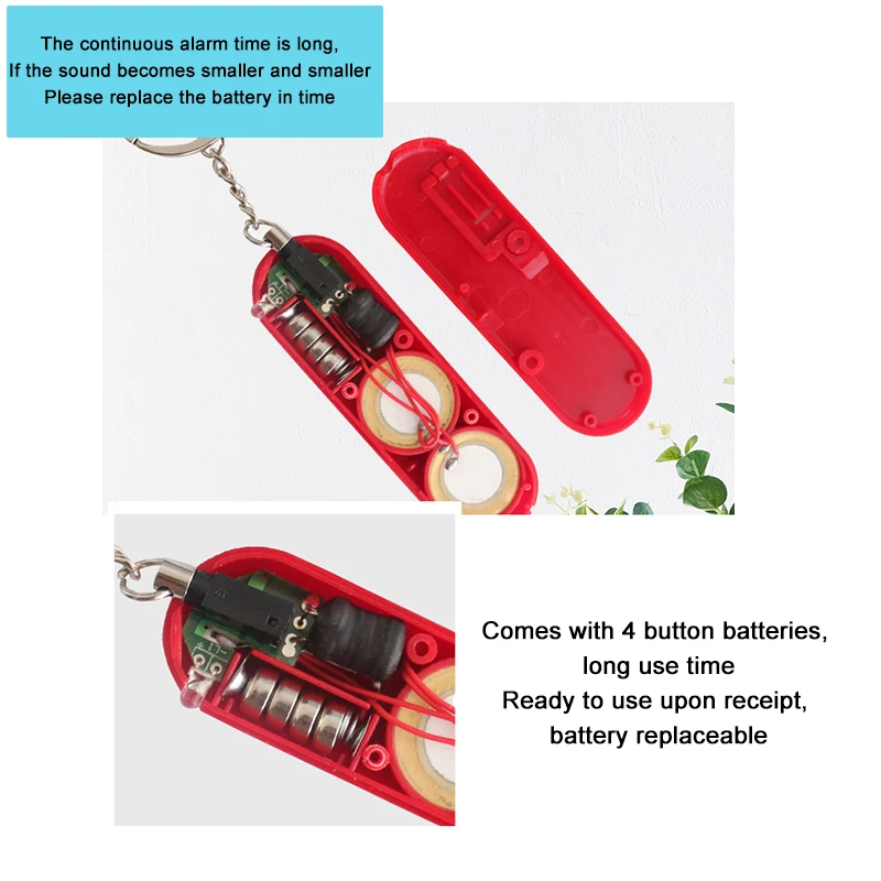 Portable Self-Defense Alarm 130dB Safety Sound Anti-Wolf Device Children And Women Outdoor Distress Protection Alarm Keychain