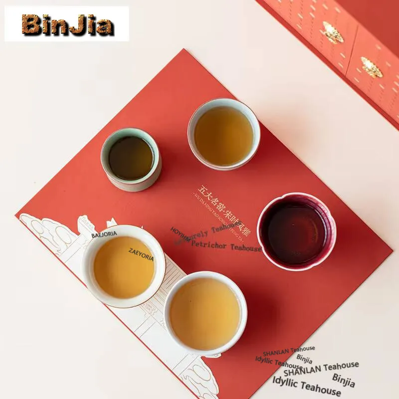 5pc/set Five Famous Kilns Tea Set Complete Set Aesthetic Tea Lid Set Tea Ceremony Set Household Teapot And Tea Cup Set Tableware