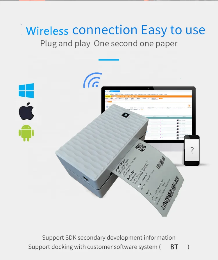 4x6 110mm Shipping Label Desktop Tsc Wireless  Thermal Mini  Pos Impresora Imprimante Sticker Barcode Thermique Portatil Printer