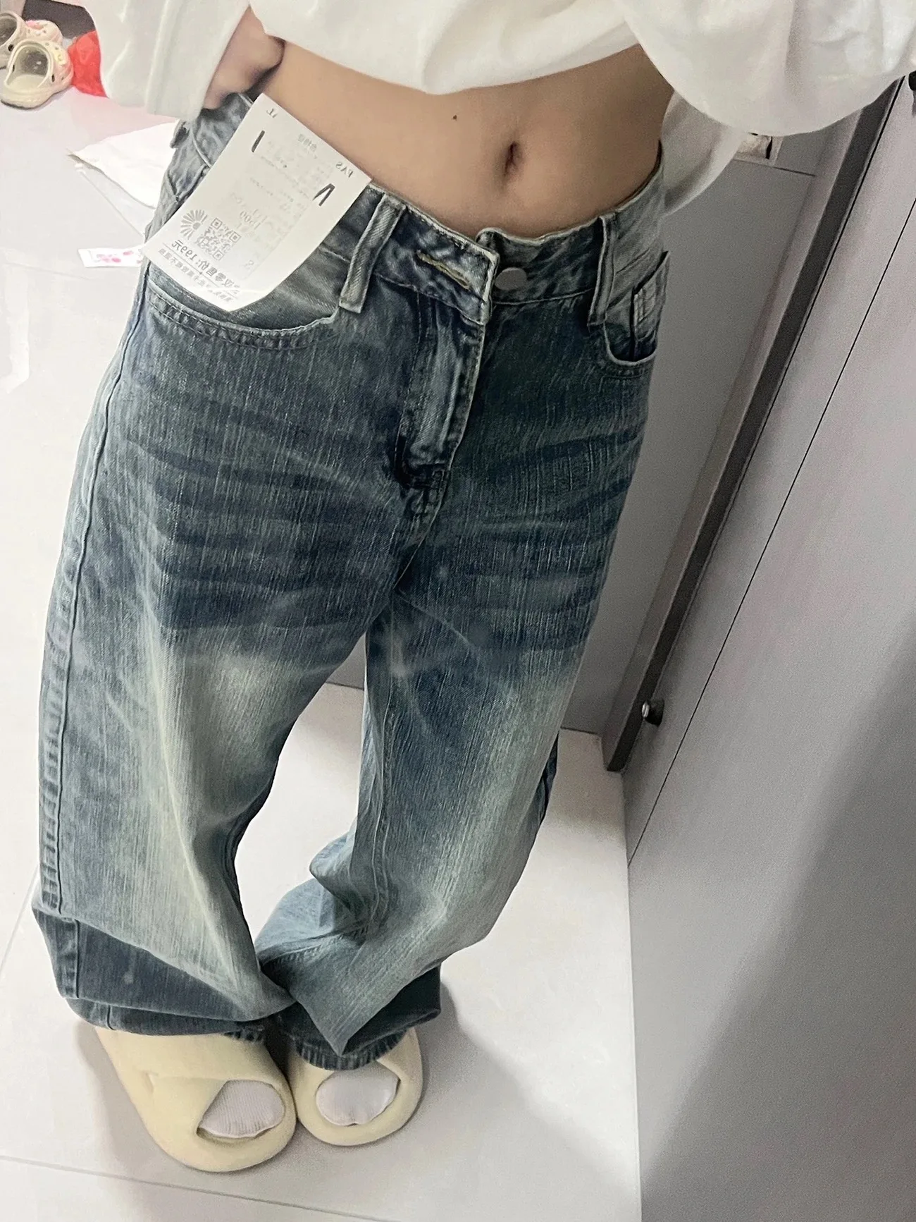 

Широкие брюки, повседневные женские летние муслиновые брюки с разрезом, уличные молодежные легкие крутые брюки Amekaji, уличная одежда Highstreet