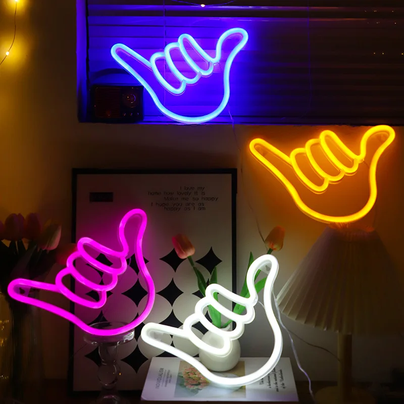 Fingers Alien Neon Lights Artistic LED Ornaments Lights USB/battery Powered Holiday Parties Bars Rooms Night Sign Light 305
