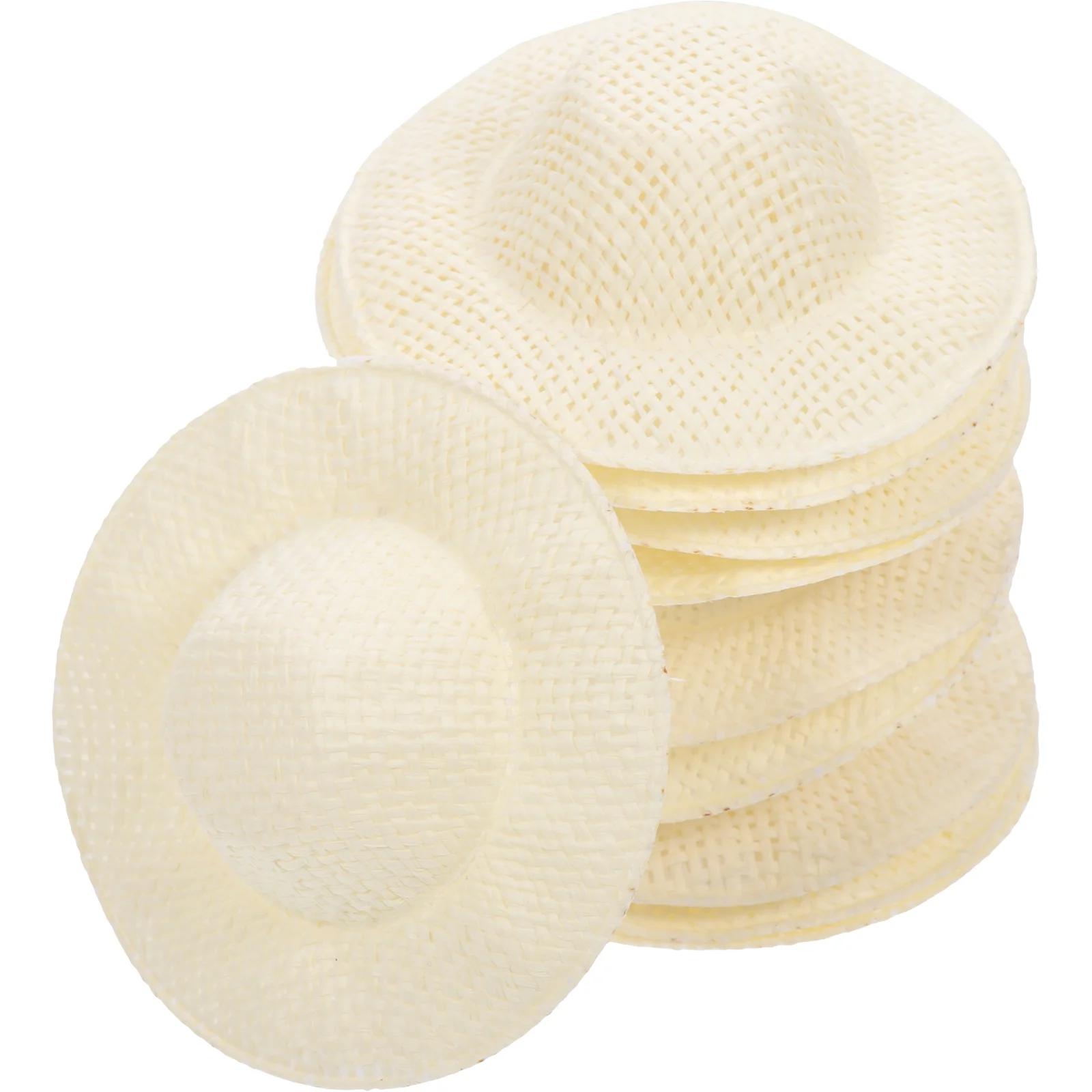 

10pcs Mini Straw Hats Tiny Woven Headwear Accessories for Crafts Home Decor Holiday Party Supplies Sturdy Compact