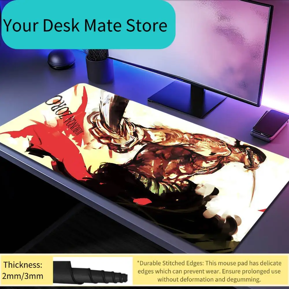 Schreibtischunterlage Tastatur Ergonomisch ONE PIECE Roronoa Zoro Anime Mauspad Groß Büro Gummi PC Rutschfest Ausfransenbeständig Zuhause Benutzerdefiniert Spiel