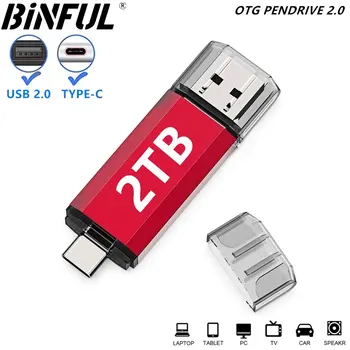 BINFUL 2NI1 TYPE-C USB 2.0 flash disk 2TB 1TB 512GB vysokorychlostní USB flash disk s klíčenkou paměťová karta kreativní firemní dárek U d 6 nejlepší prodej 512GB USB flash disk - №3