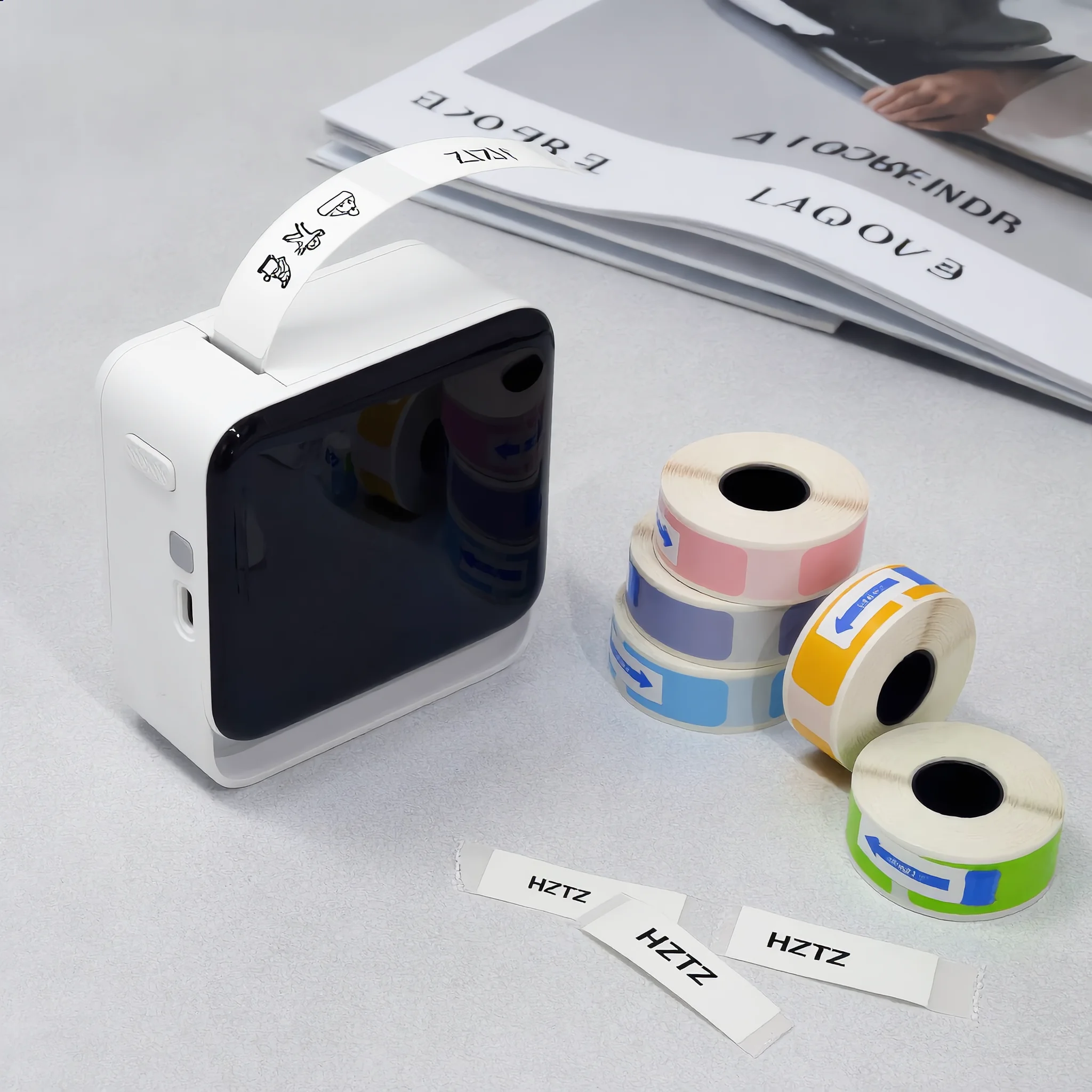 Thermal Label Printer Similar Labeling Machine Wireless Bluetooth Label Maker With Label Sticker