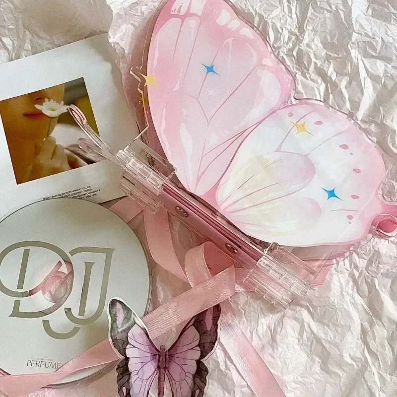 3 Inch Butterfly Photocard Binder Album,Acrylic Holder Book Detachable Photocard Sleeves with 20 Pockets for Collecting Picture
