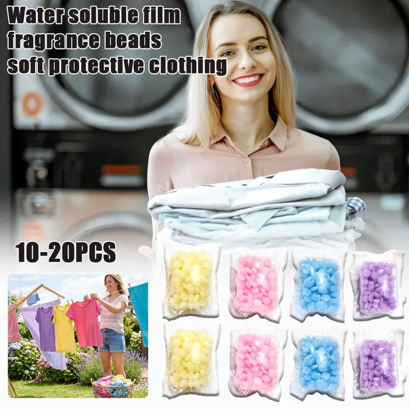 10-20PCS Scent Booster Laundry Pearls Long Lasting Freshness Nano Microcapsule Fragrance Beads Water Soluble for Home Use