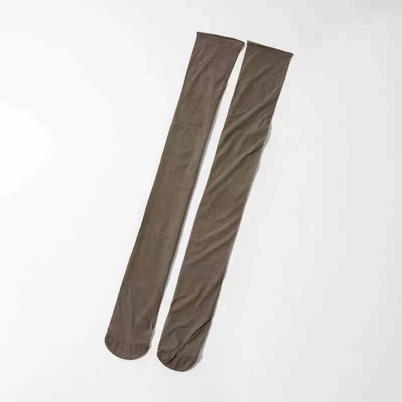 جوارب الفخذ العليا للنساء الدانتيل الرباط حزام النفط لامعة شير جوارب طويلة 8 Denier