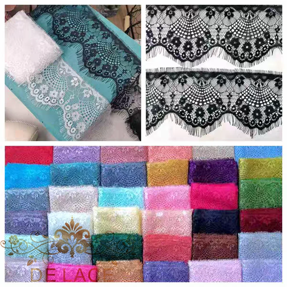 

Vintage French Lace Trim Boards Colorful Eyelash Lace Applique Wedding Dress Hot Sale Accessories