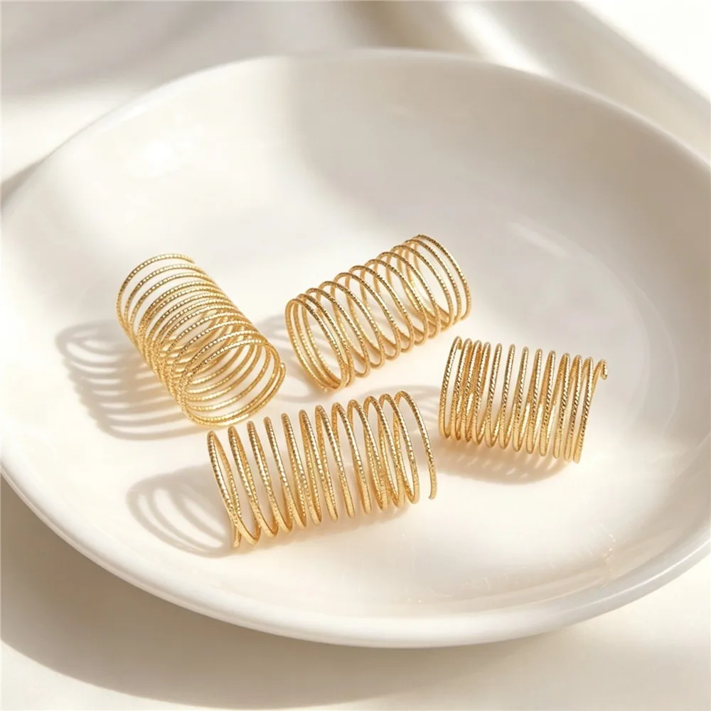 Brass Gold Plated Wire Wrap Floral Spring Jump Rings DIY Jewelry Connector Findings B689
