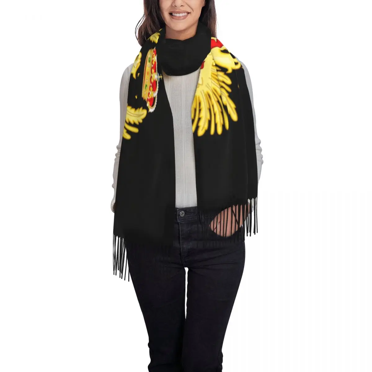 Luxury Seal Of The Spanish Army Tassel Scarf Women Winter Warm Shawl Wrap Female Spanish Legion Legi N Espa Ola Scarves