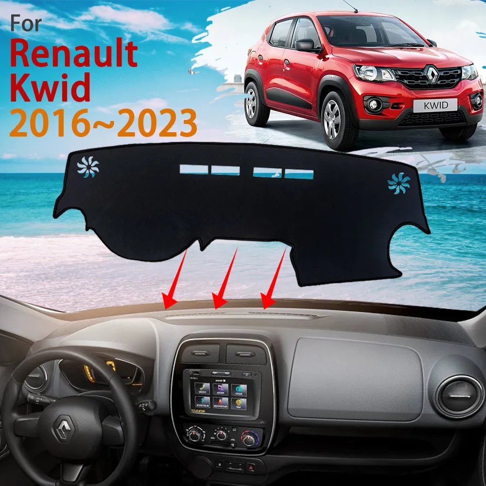Dashboard Cover Protective Avoid Sun Carpet Pad for Renault Kwid Outsider 2016~2023 Sunshade Dash Mat Car Accessories 2021 2022
