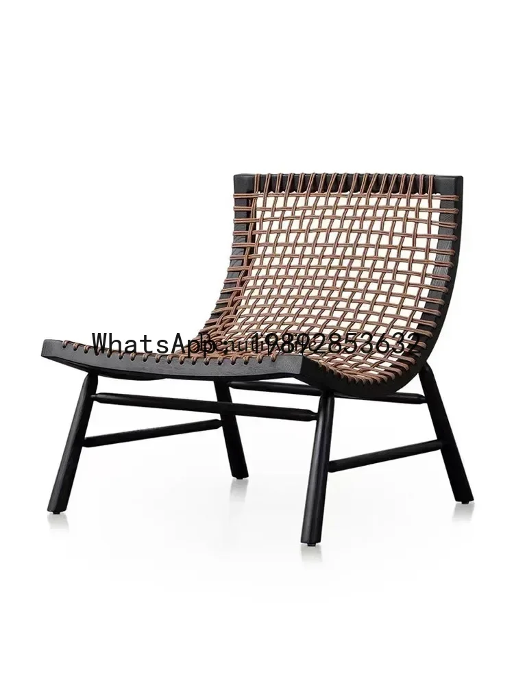 

Leisure chair Modern simple log rope back Lazy art sofa chair