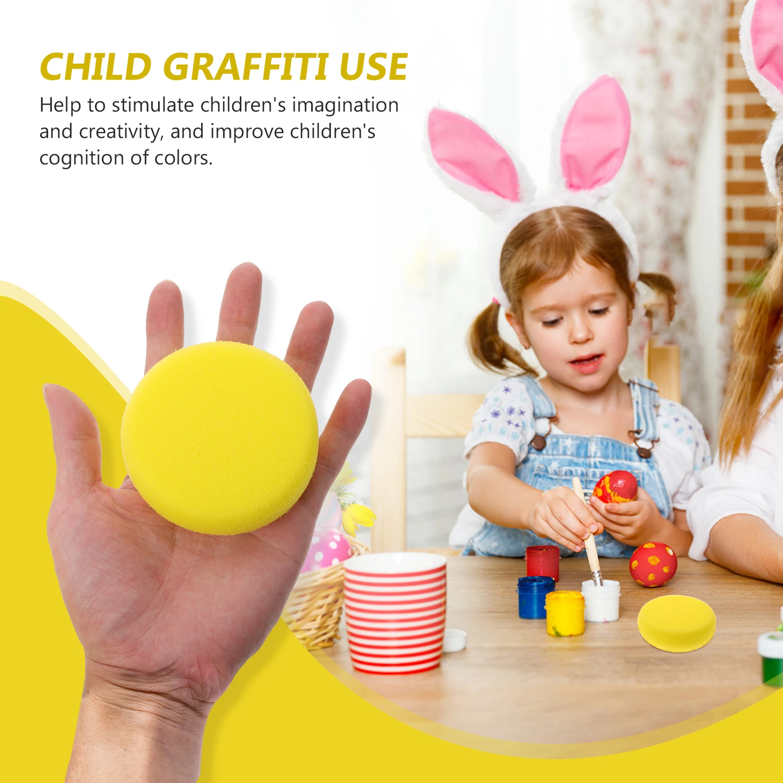 10 قطعة الأطفال المائية الإسفنج كعكة جولة الفنان الإسفنج طفل الكتابة على الجدران توريد اللوحة الإسفنج للأطفال الفن صياغة Diy بها بنفسك