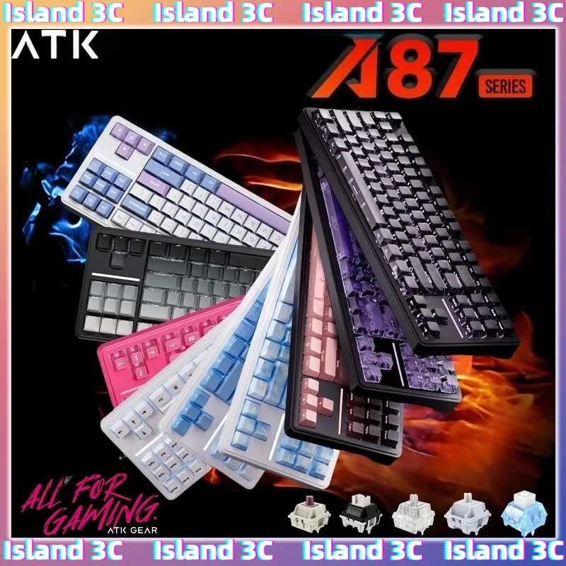 

ATK A87 Pro 12000 мАч трехрежимная беспроводная механическая клавиатура для киберспорта 1 кГц игровая RGB 87 клавиш подарок беспроводной ПК ноутбуки аксессуары