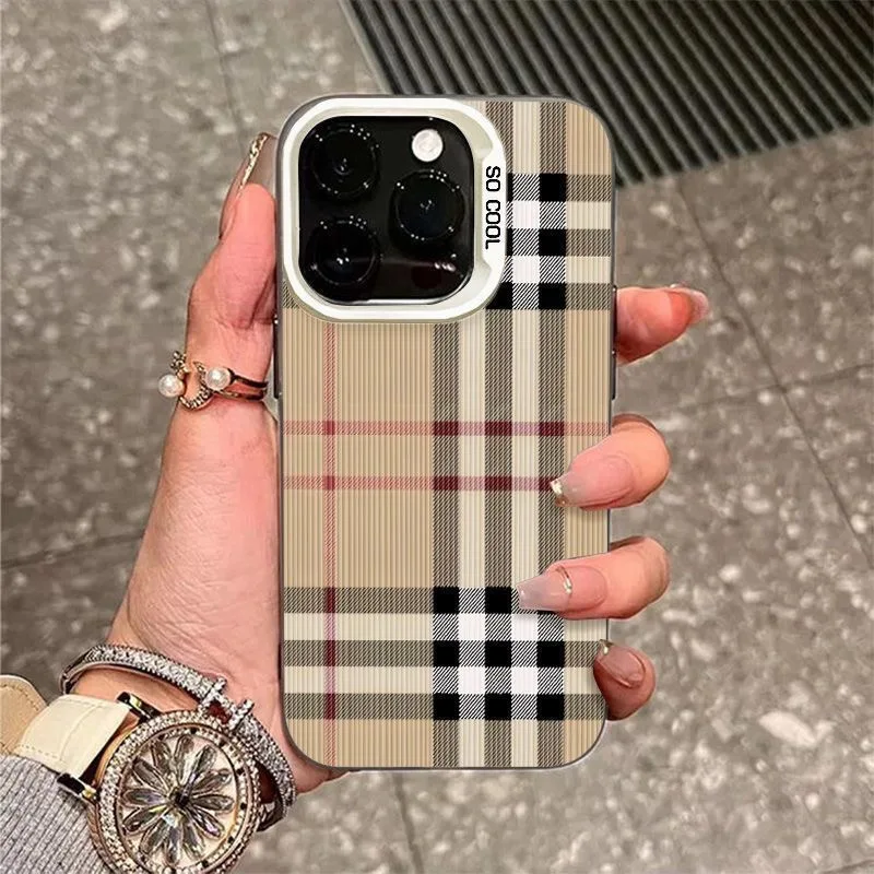 Luxuriöse Vertikal Gestreifte Handyhülle für iPhone 17 17e 16e 16 15 14 13 12 11 mini Pro Max X XR Air Plus Sturzsichere Matte Rückabdeckung