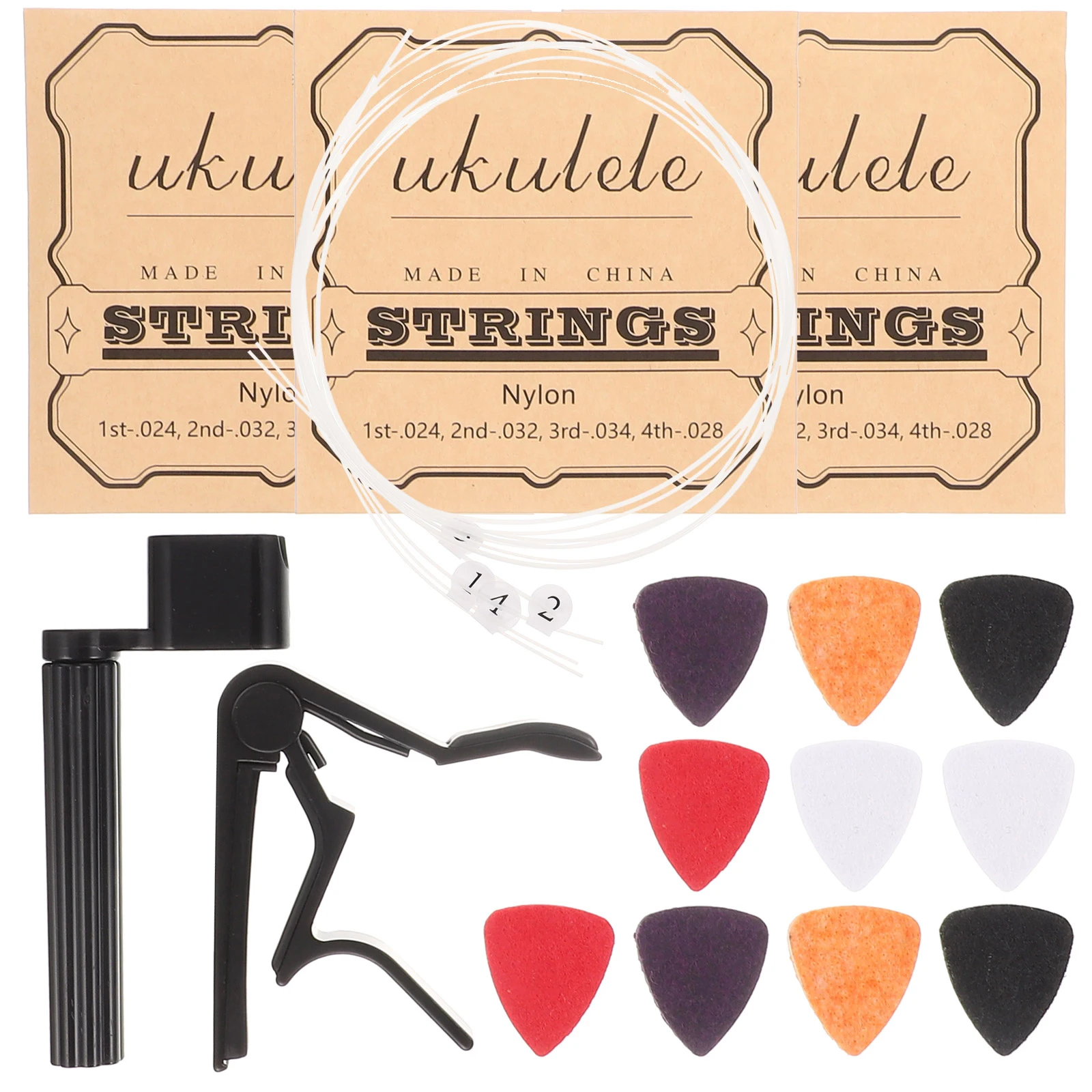 

Ukulele Tool Set Guitar Care Tools Ukelele Supplies Wool Picks Accessory for Felt