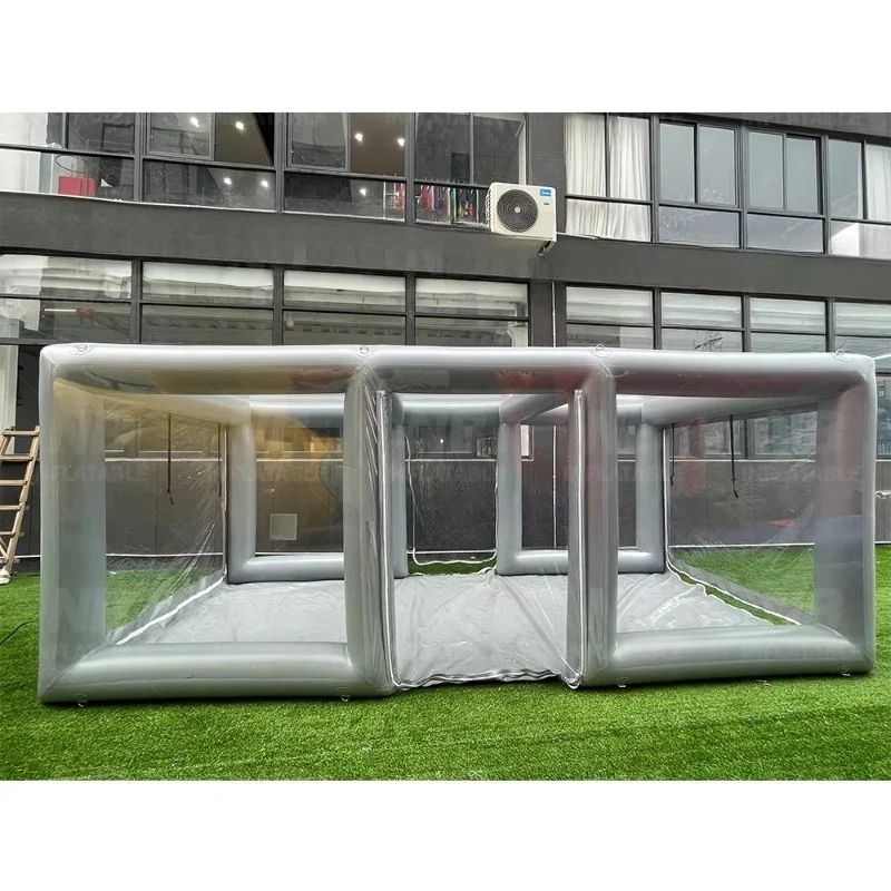 Gray Inflatable Car Wash Tent Your Private Outdoor Auto Spa for Mess Free Detailing Waterproof and UV Resistant