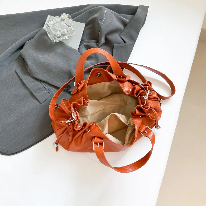 Fashion Hobo Bag Luxury Designer Handbag Pleated Cloud Bag Brand Clutches Wedding Purse Lady Crossbody Shoulder Bags Orange