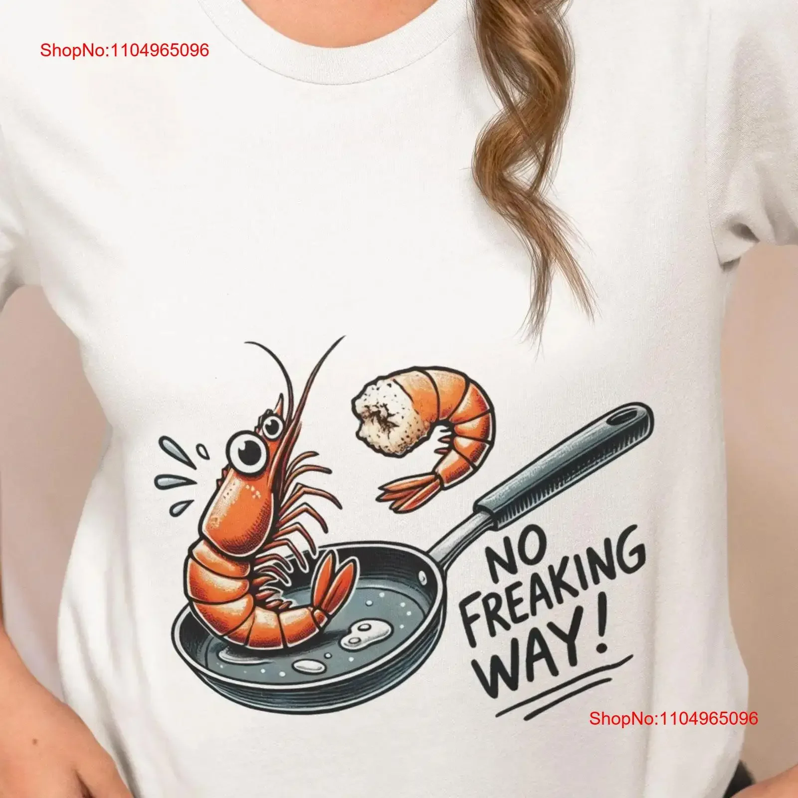 

Забавная футболка для приготовления креветок, милый мультфильм в сковороде для любителей морепродуктов, юмористический винтажный стираный мягкий
