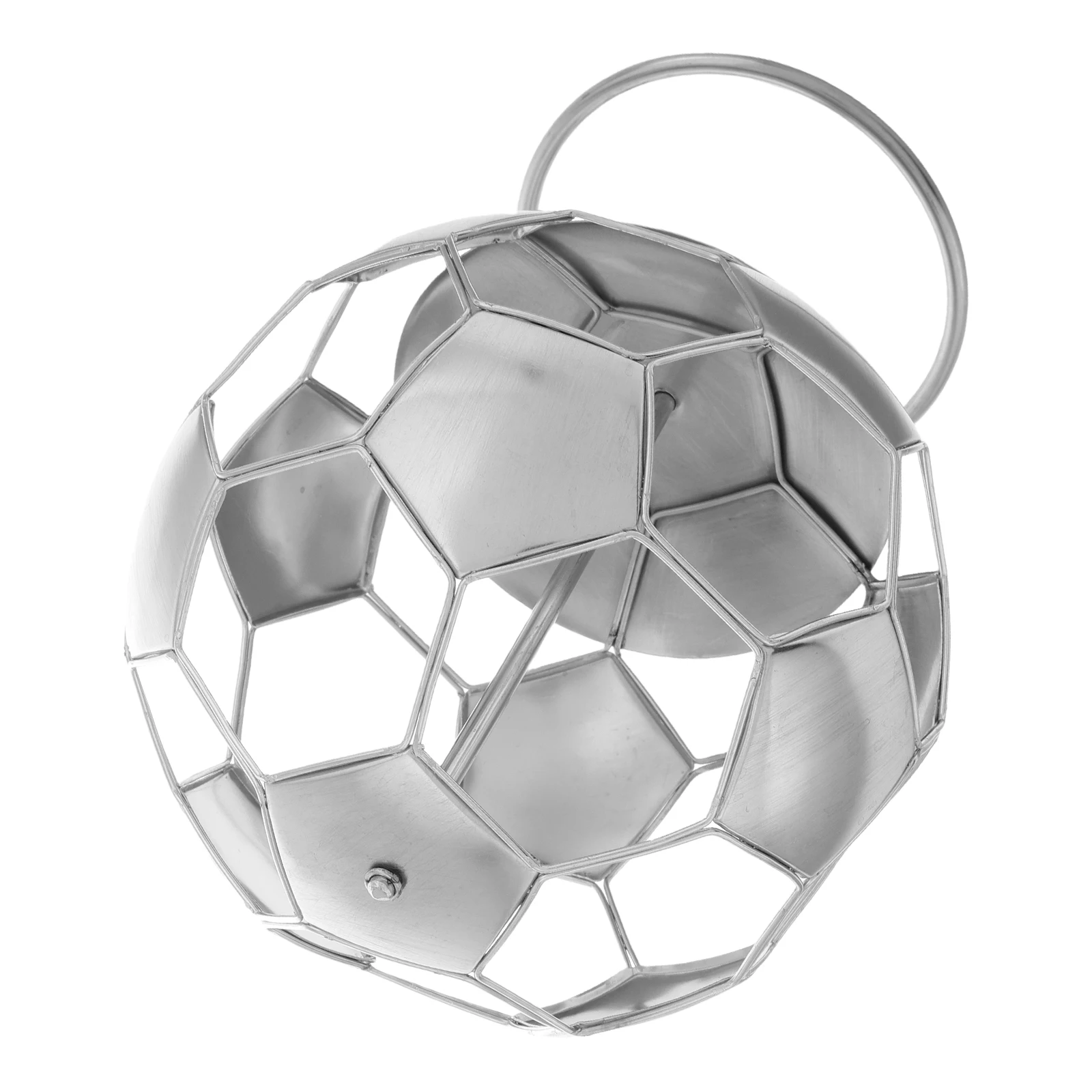 

Stainless Steel Football Pen Holder Hollow Shaped Desk Office Pencil Cup Stand Soccer Ball Display Case Container