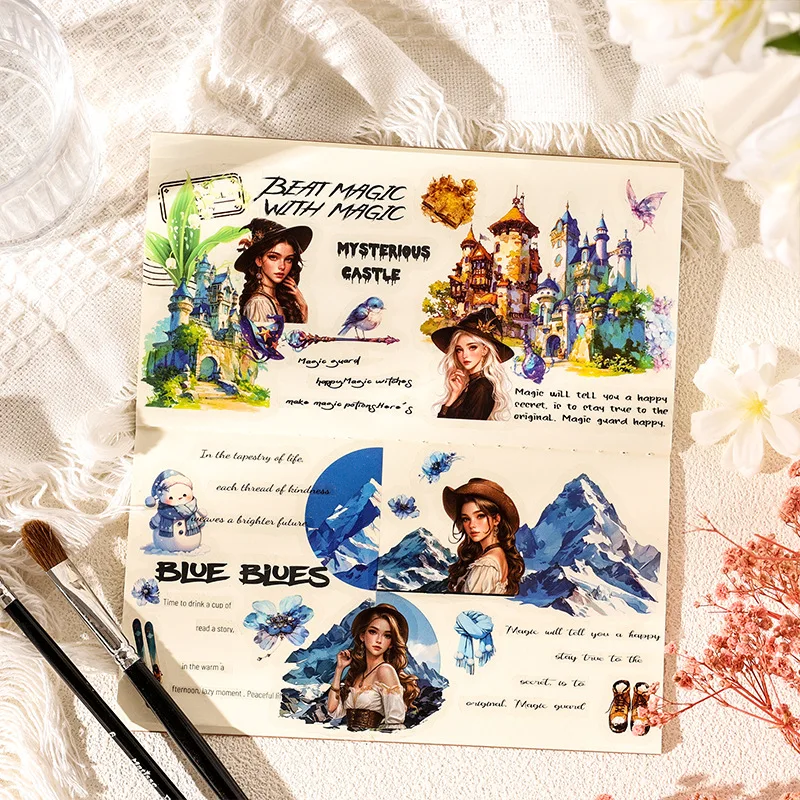 20pcs/1lot Kawaii Scrapbook Sticker Strolling leisurely in the courtyard Scrapbooking Planner Decorative Craft Stationery