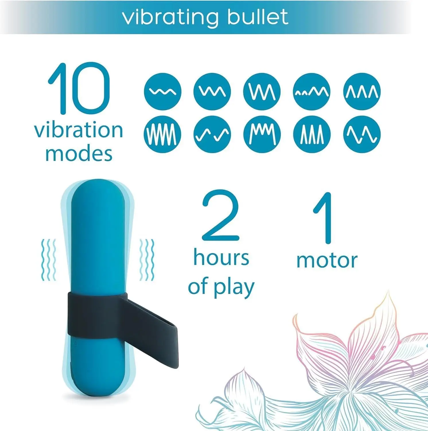 Mini Bullet Vibrator for Women Made of Body-Safe Silicone Fully Waterproo USB Rechargeable with 10 Vibration Settings