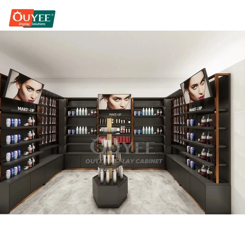 custom.Eco Friendly Store Project Mixed Material Store Fittings Fit Out Contractor Luxury Perfume Showcase