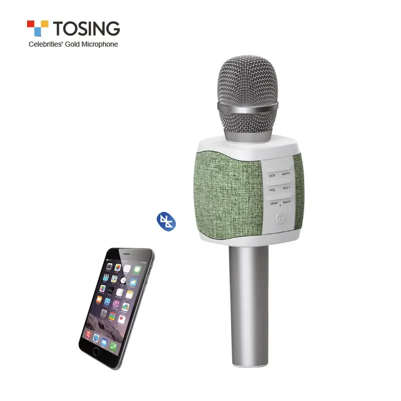 Tosing clássico popular profissional dente azul portátil sem fio karaokê microfono microfone para celular/tv cantando cartão tf